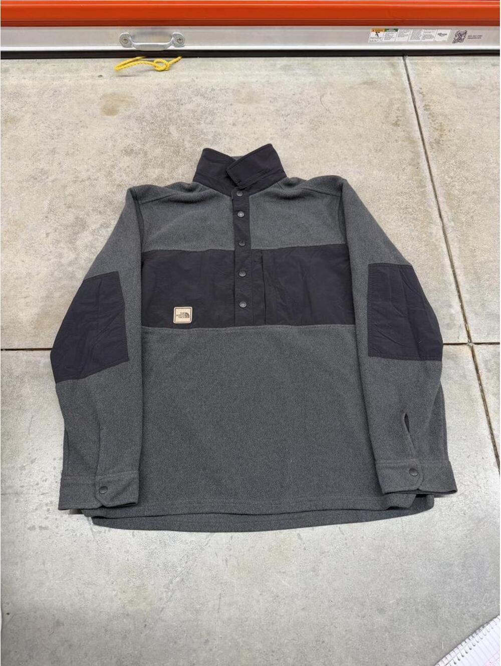 vintage the north face davenport grey and black synchilla fleece jacket size xl